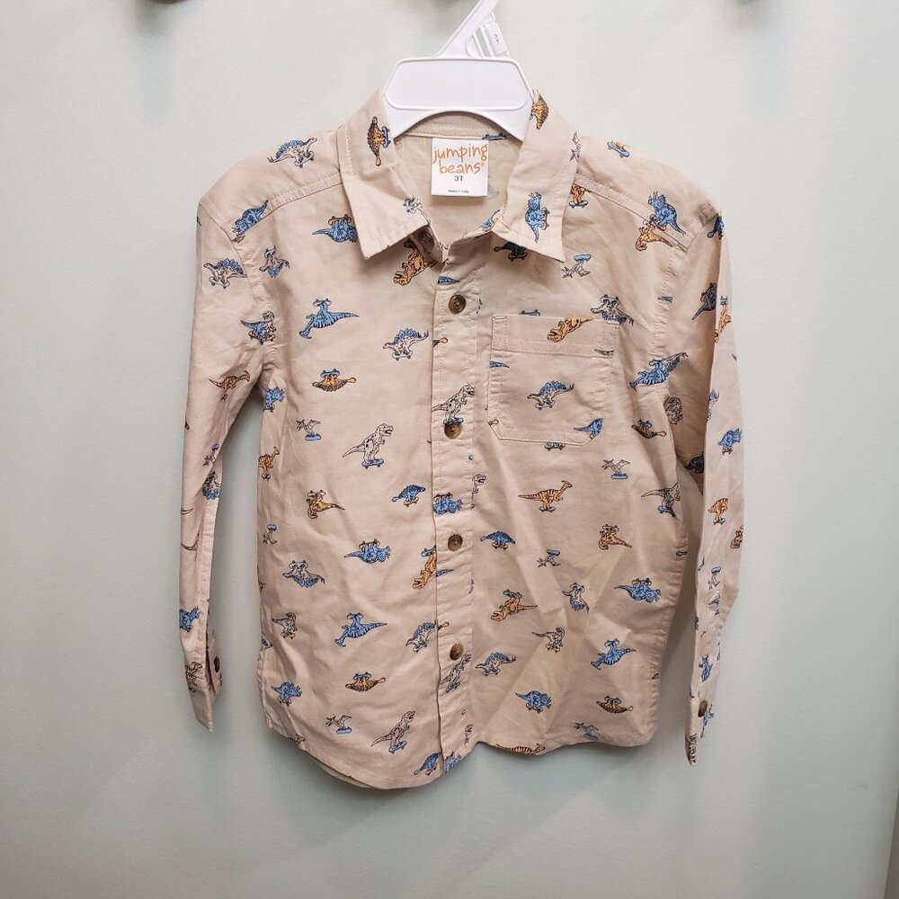 Jumping Bean 3T Button Down Long Sleeve Shirt with Collar NWT